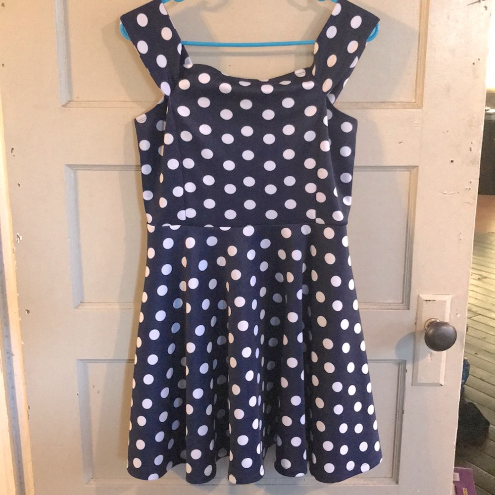 Polka dot off-the-shoulder dress